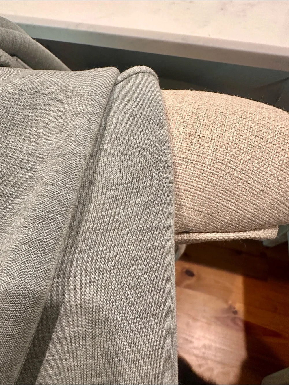 SPANX Heather Green Half-Zip Cowl Pullover